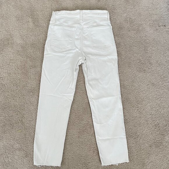 Madewell The Perfect Vintage Crop Jean – White High Rise Frayed Hem – Size 30 - Picture 3 of 10